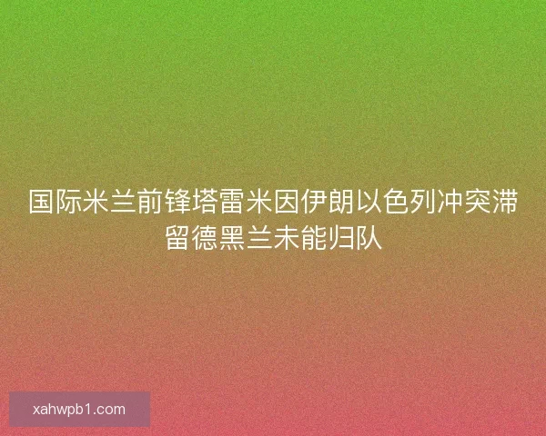 国际米兰前锋塔雷米因伊朗以色列冲突滞留德黑兰未能归队