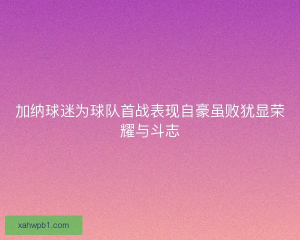 加纳球迷为球队首战表现自豪虽败犹显荣耀与斗志